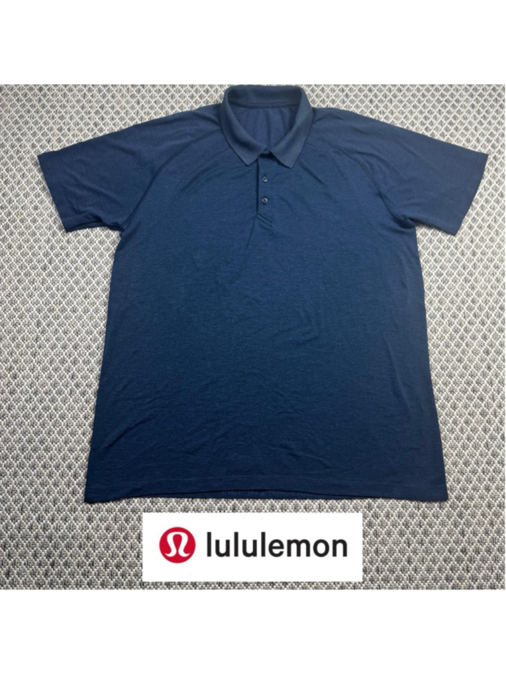 Lululemon Metal Vent Tech Mens Blue Polo Shirt Live In Practice Golf Athletic XL
